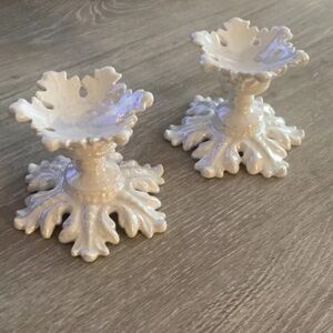 Snowflake Decorative Home Accents | Candle Holders - 2 pair